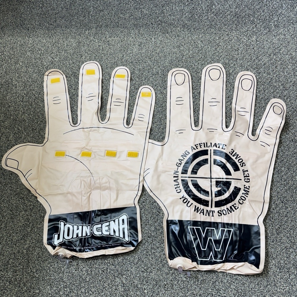 2006 WWE Wrestling John Cena Inflatable Blow up Hands Chain-Gang Retirement Tour